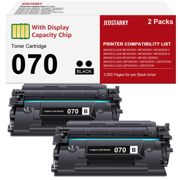 Compatible for Canon 070 Black Toner Cartridge Replacement for Canon 070h CRG070 Toner for Canon ImageCLASS MF465dw MF462dw MF460dw LBP246dw LBP247dw LBP243dw LBP240dw Laser Printer 2 Pack