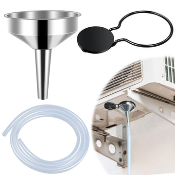 18Ft Magnetic Window Air Conditioner Drain Kit Universal Portable Air Conditioner Drain Hose Kit AC Drain Pipe Replacement Condensate Drain Hose Funnel Connector for Window AC and Mini Split Units