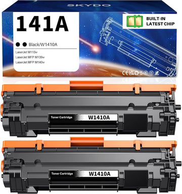 Skydo 141A Toner Cartridge 2 Black Replacement for HP 141A W1410A 141X W1410X Toner Cartridge Use for HP LaserJet Pro M110w MFP M140w M139w Printer Ink Laser All-in-One Copy?with chip,2 Black?
