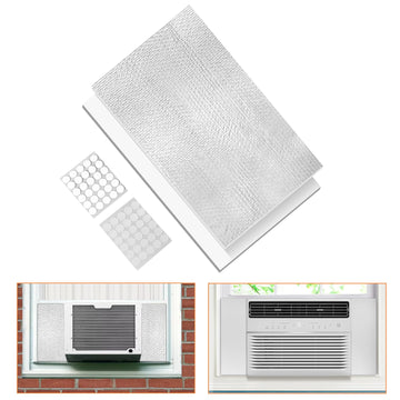 Window Air Conditioner Insulated Foam Panels, Winter Surround Insulation Side Panel with Top Seal Strip for Window AC Unit Indoor