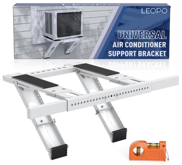 No Drilling Window AC Support Bracket, Adjustable Support Fits Single & Double-Hung Windows, Air Conditioner Holder Bracket Heavy Duty Steel Holds Up to 300lbs, for 5000-24000 BTU Units