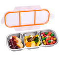 Mity rain Stainless Steel Snack Containers Reusable with Lids - 3 Compartment Leakproof Snack Box for Kids, Reusable Dishwasher- Portable Food Storage Box for Adults, School Travel Camping Home