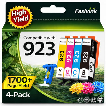 923 Ink Cartridges for HP Printers Compatible with HP 923 Ink Cartridges No Chip 4-Pack for HP OfficeJet Pro 8130e 8125e 8135e 8138e 8120e 8132e (Black Cyan Magenta Yellow)