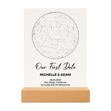 Custom Star Map by Date - Personalized Constellation Map Night Light Wedding Date Night Couple Gift for Him Custom Star Chart Anniversary, Valentines Day