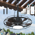Outdoor Ceiling Fan with Light for Patios, 21"Gazebo Fans Outdoor Hanging, IP65 Waterproof Plug in Ceiling Fan Works with Alexa & Google Assistant, for Patio Gazebo Porch Pergola, 3CCT Dimmable