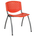 Flash Furniture Hercules Series 880 Lb. Capacity Orange Plastic Stack Chair with Titanium Gray Powder Coated Frame, Set of 1