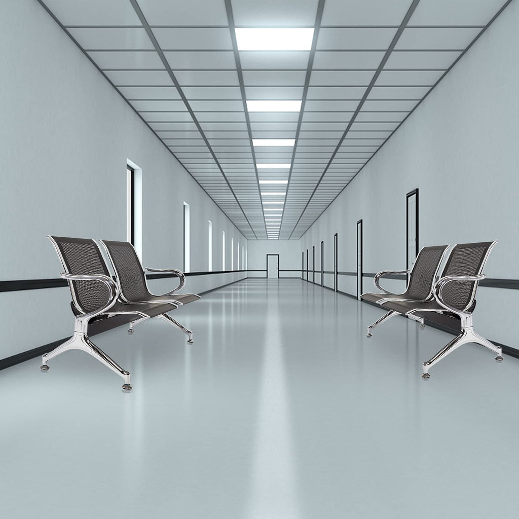 Buenotoys 2-seat Waiting Room Chairs - Waiting Room Bench with Arms Airport Reception Bench Guest Reception Chairs Lobby Bench Waiting Area for