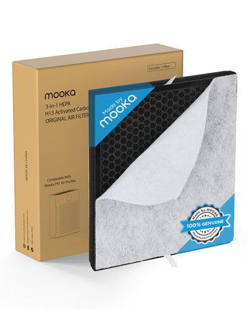 Mooka Genuine Mode PR1 Air Purifier Replacement Filter, H13 True HEPA Air Purifiers for Home Large Room up to 2200sq.ft, with Washable Pre Filter, Removes Pollen Dander Smoke Pet Hair Dust