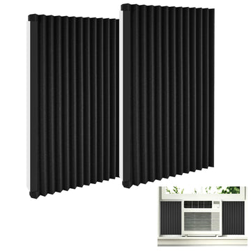 Universal Window AC Side Panels Insulated Foam Panels for Air Conditioner Units 5000-24000 BTU with Double-Sided Tape Easy Install Noise Reducing Draft & Debris? Seal (2-Pack)