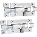 INBOF 2 Pack Slide Lock, 3 Inch Barrel Bolt Latch, Door Latch Lock with 12 Screws, Stainless Steel Slide Locks for Inside Door