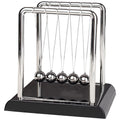 Newton's Cradle Swinging Balls, Balance Pendulum with Black Base, Fun Science Physics Toy, Calm Down Fidget Accessory, Desk Stress Relief Toy, Office Decoration (Medium Black) (Medium)
