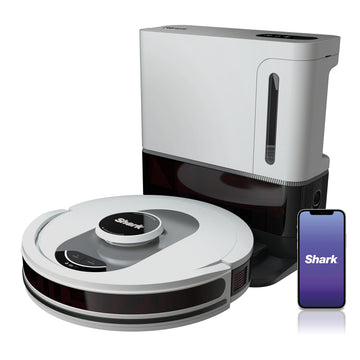 Shark AV2511AE/AV251WA AI Ultra Robot Vacuum, with Matrix Clean, Home Mapping, 60-Day Capacity Bagless Self Empty Base, Perfect for Pet Hair, Wifi, Compatible with Alexa, Black/Silver (Renewed)