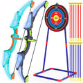 Kmuxilal 2 Pack Kids Bow and Arrow Set with LED Flash Lights, 14 Suction Cup Arrows and Fluorescence Standing Target-Perfect Indoor and Outdoor Game Archery Set Toy Gift for 4 5 6 7 8-12 Year Old Boys