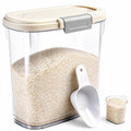 Large Rice Storage Container 15-20 Lbs, Tall Flour Container with Scoop + Cup - Slim Dry Food Storage Bin for Cereal, Sugar, Beans, Pet Dog Cat Food Container - Kitchen and Pantry Storage Organization