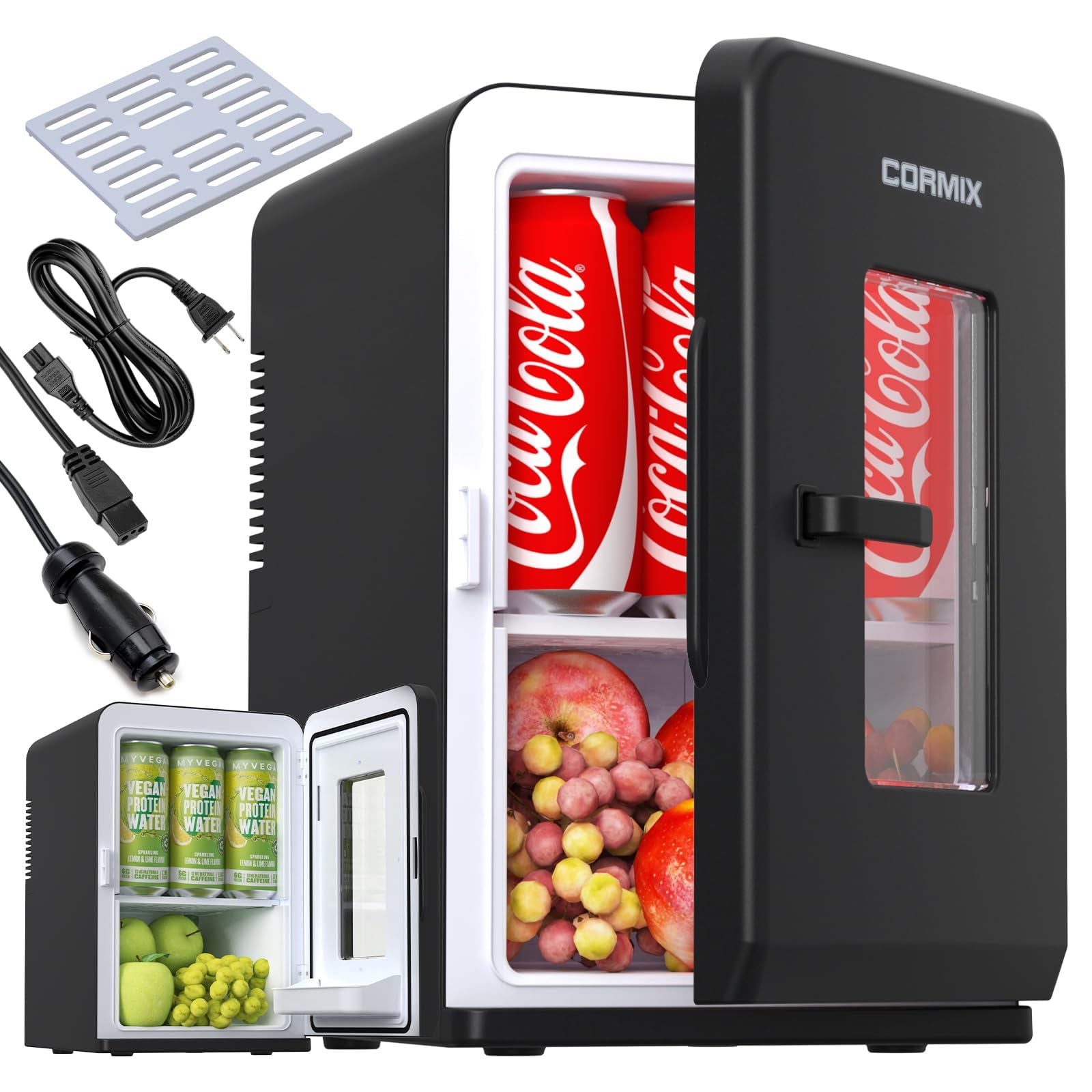 Mini Fridge for Bedroom, 15 Litre/21 Cans Portable Mini Refrigerator with AC/DC Power for Office, Dorm and Car, Thermoelectric Electric Cooler & Warmer Skincare Fridge for Drinks, Food, Cosmetics