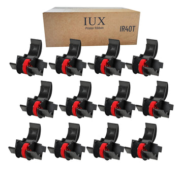 IR40T Calculator Ink Roller, Black/Red Replacement for Sharp EL-1801V, EL-1750V, Casio HR-100tm HR-170RC, Canon P23-dhv, CP13, IR-40T Black and Red Calculator Ribbons, 12-Packs