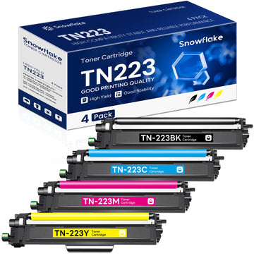 TN-223 TN223 BK/C/M/Y Toner Cartridge 4 Pack Compatible TN223 Black Cyan Magenta Yellow Toner Cartridges Set Replacement for Brother TN223 TN-223 MFC-L3710CW MFC-L3770CDW MFC-L3750CDW