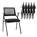 Clatina Stackable & Foldable Office Chairs with Ergonomic Lumbar Support and Thickened Seat Cushion, Folding Mesh Fabric Reception Guest Chair