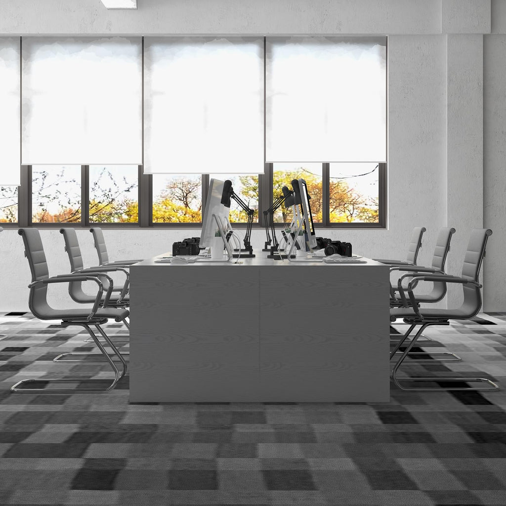 Dm Furniture Conference Room Chairs Set of 4, Waiting Room Chairs with Arms, Faux Leather Reception Chairs No Wheels, Office Guest Chairs with