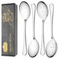 4 Piece Stainless Steel Serving Spoon Set - 2 Large, 2 Slotted,Dishwasher Safe,10-Inch, for Parties/Kitchen/Buffet/Catering