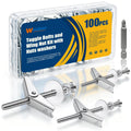 weideer 100Pcs Toggle Bolts 1/8" 3/16" 1/4" Heavy Duty Drywall Anchors and Screws Assortment Set Toggle Bolts and Wing Nut Kit with Nuts washers (25sets) K-136