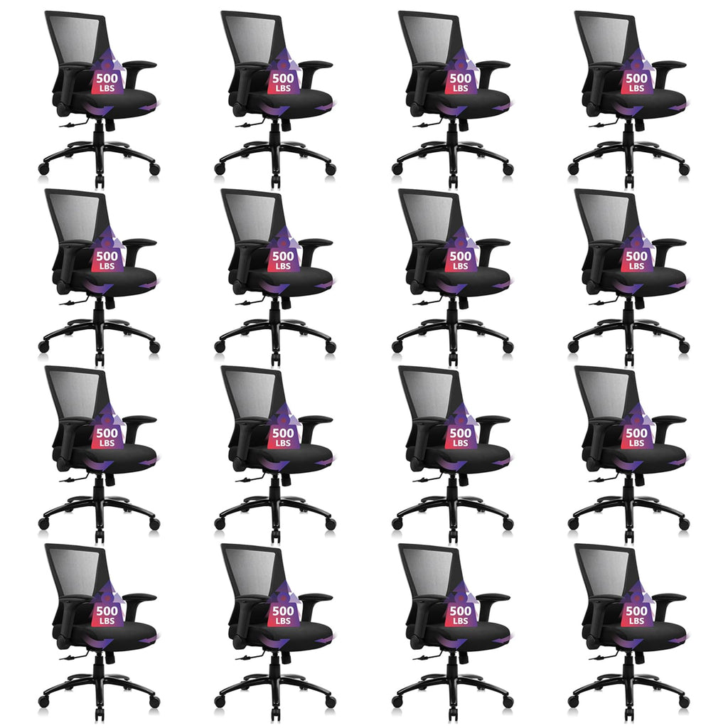 Clatina Big and Tall Office Chair Heavy Duty Ergonomic Desk Chair 500lbs with Flip-up Arms & Wide Thick Seat Cushion Home Executive Swivel Mesh