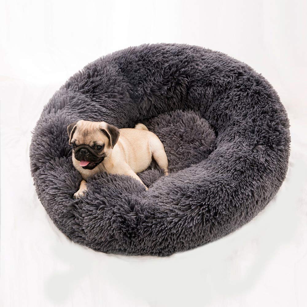 Yiman Plush Cat Litter Round Sleeping Kennel Sofa Bed Pet House Puppy Kennel Cat Litter Winter Warm Kennel Mat (Brown)
