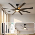 TCL 72 Inch Large Ceiling Fans with Lights and Remote, Quiet Modern Ceiling Fan, 3 CCT Dimmable Remember LED Reversible 8 Dual Side Blades for Living Room Patio Garage Indoor/Outdoor (black, 72)