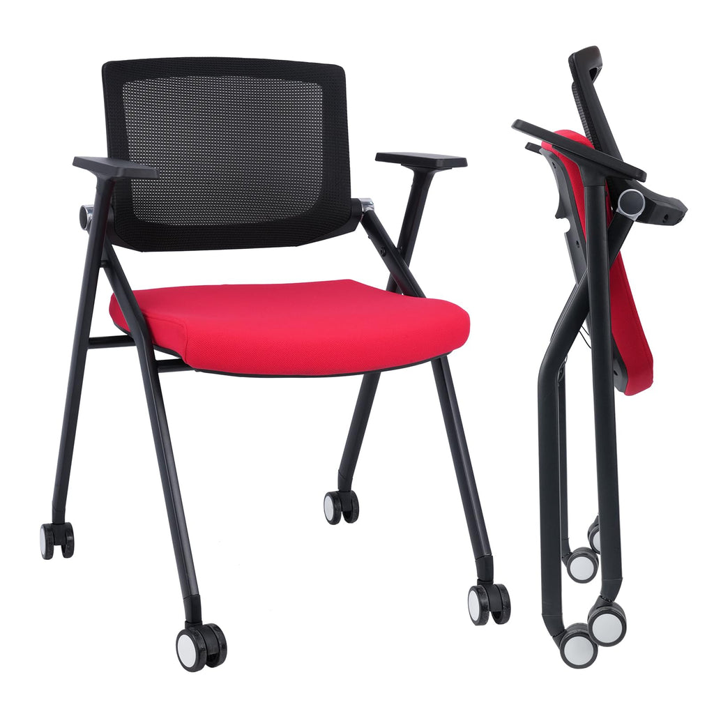 Brobriyo 1 Pack Conference Room Chairs with Wheels and Paddle, Ergonomic Mesh Back and Arms for Meeting, Conference, Reception, Training Room &