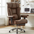 Efomao Big and Tall Office Chair 400lbs - Heavy Duty Executive Desk Chair with Foot Rest & 23" Wide Seat - High Back Ergonomic Leather Computer