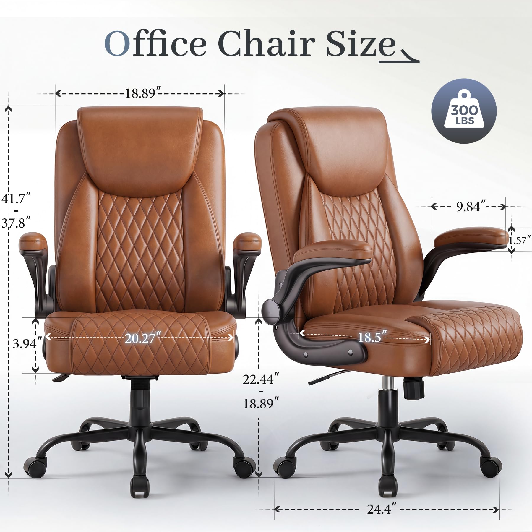 Gtpoffice Executive Office Chair with Comfortable Lumbar Support, Ergonomic Gaming Chair with Flip-up Armrests & Zoned Pressure-relief Cushion,