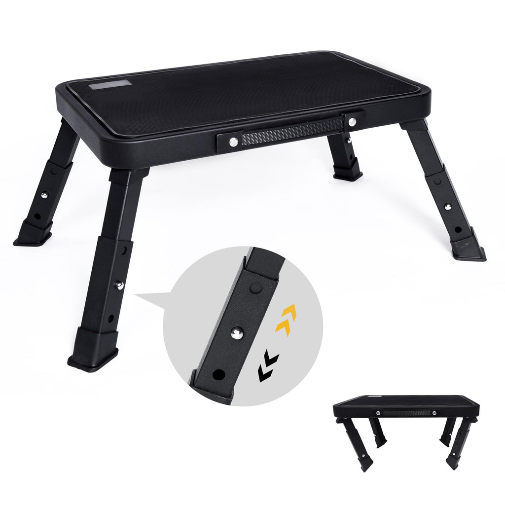 Step Stool, Adjustable Folding Step Stools for Adults and Seniors, Foldable Step Stool,step Ladder with Anti-slip Platform and Rubber Feet for