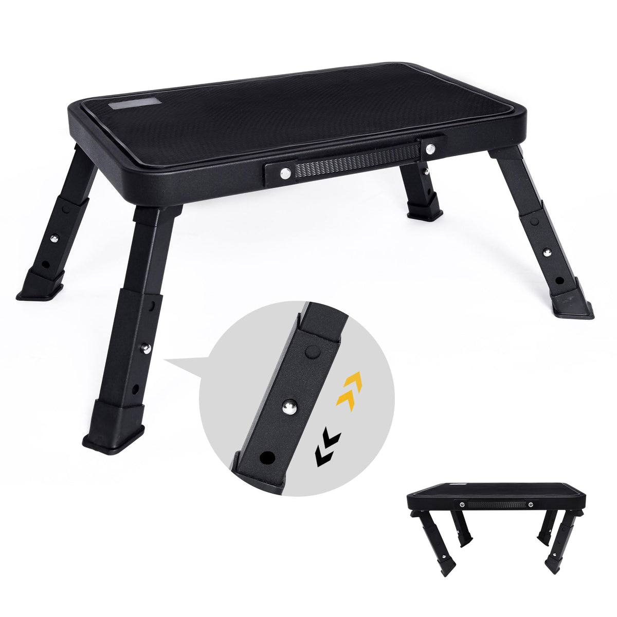 Step Stool, Adjustable Folding Step Stools for Adults and Seniors, Foldable Step Stool,step Ladder with Anti-slip Platform and Rubber Feet for