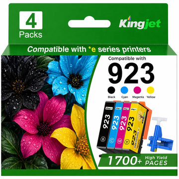 923 Ink Cartridges Combo Pack Replacement for HP 923 Ink Cartridges 4 Pack | Work with HP OfficeJet Pro 8130e 8125e 8135e 8138e 8139e 8120e Printer Without Chip for 923 Ink Cartridges for HP Printers