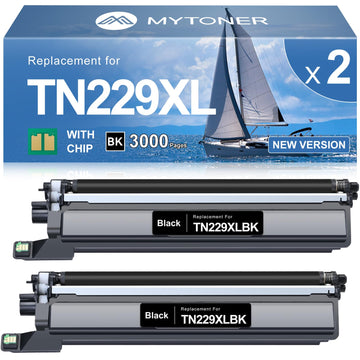 MYTONER Compatible Toner Cartridge Replacement for Brother TN229XL Black TN229XLBK TN229BK Toner Cartridge High Yield for MFC-L3720CDW MFC-L3780CDW HL-L3280CDW HL-L3220CDW HL-L3300CDW Printer (2 Pack)