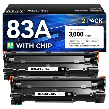 83A Toner Cartridge Black 2-Pack High Yield Replacement for HP 83A CF283A Compatible with LaserJet Pro MFP M125a M125nw M125rnw M127fn M127fp M127fw M127fs M201dw M201n M225dn M225dw Printer Ink Copy