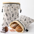 2Packs Cotton Beeswax Bread Bags with Zipper, Bread Bags for Homemade Bread,Organic Beeswax Linen Sourdough Bags,Reusable Bread Storage for Keep Fresh Freezer Safe 18 * 13in XL Large