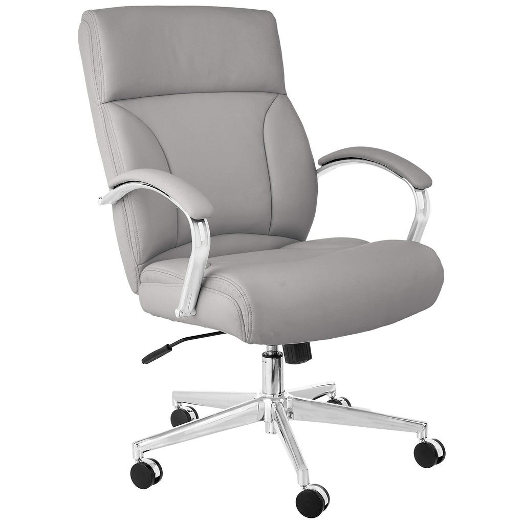 Basics Executive Desk Chair with Easy Assembly, Adjustable Height, 275lb Capacity, Wide Oversized Cushion, 29.13"d X 25.2"w X 43.11"h, Grey