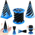 3 Pack 3D Printed Fidget Toys for Kids Adults, Impossible Cone & Spiral Cone Fidget Toy, Pyramid Passthrough Toy, Mini Vortex Thread Illusion Desk Toy for Stress Relief Gifts