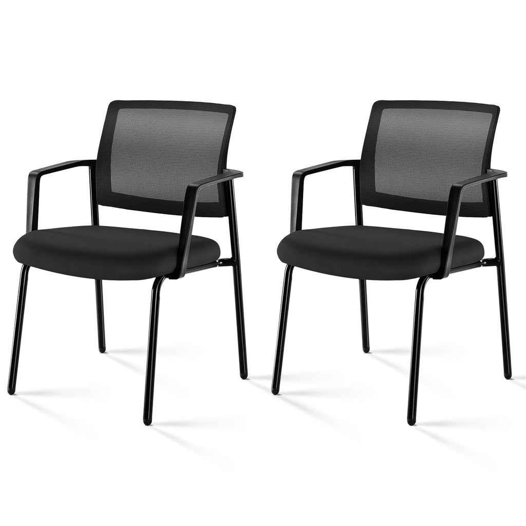 Sweetcrispy Waiting Room Chairs 2 Pack, Mesh Office Guest Chairs, Black