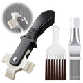 3 Piece Air Conditioner Condenser Fin Comb Kit, Fin Straightening Tool, Coil Cleaner Stainless Steel Comb and Evaporator Radiator Cleaning Whisk Brush for Condenser or Evaporator Units
