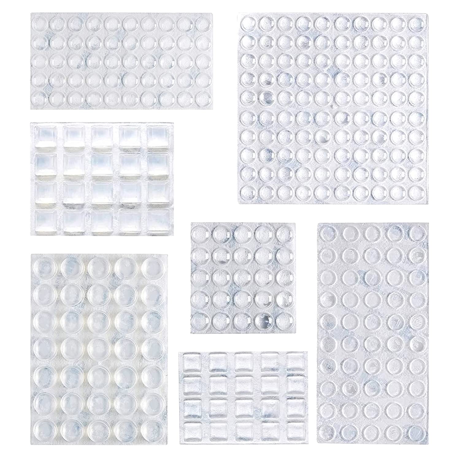 Fanci Basics Cabinet Door Bumpers, Clear Self Adhesive Pads for Surface Protection, Noise Reduction and Sound Dampening, Rubber Stoppers for Drawers and Cupboards, 300-Piece, 6.9 x 4.5 x 0.6 inch