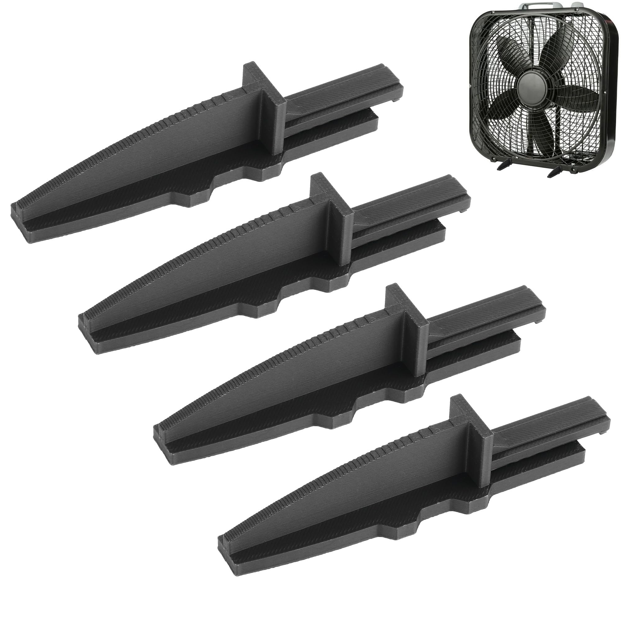 EAORBD Box Fan Replacement Feet for Lasko 20" Box Fan Feet, Stronger Than Original, Anti-Tip Foot Set Accessory, 2 Sets of 2 Feet, 4 Feet Total, Black