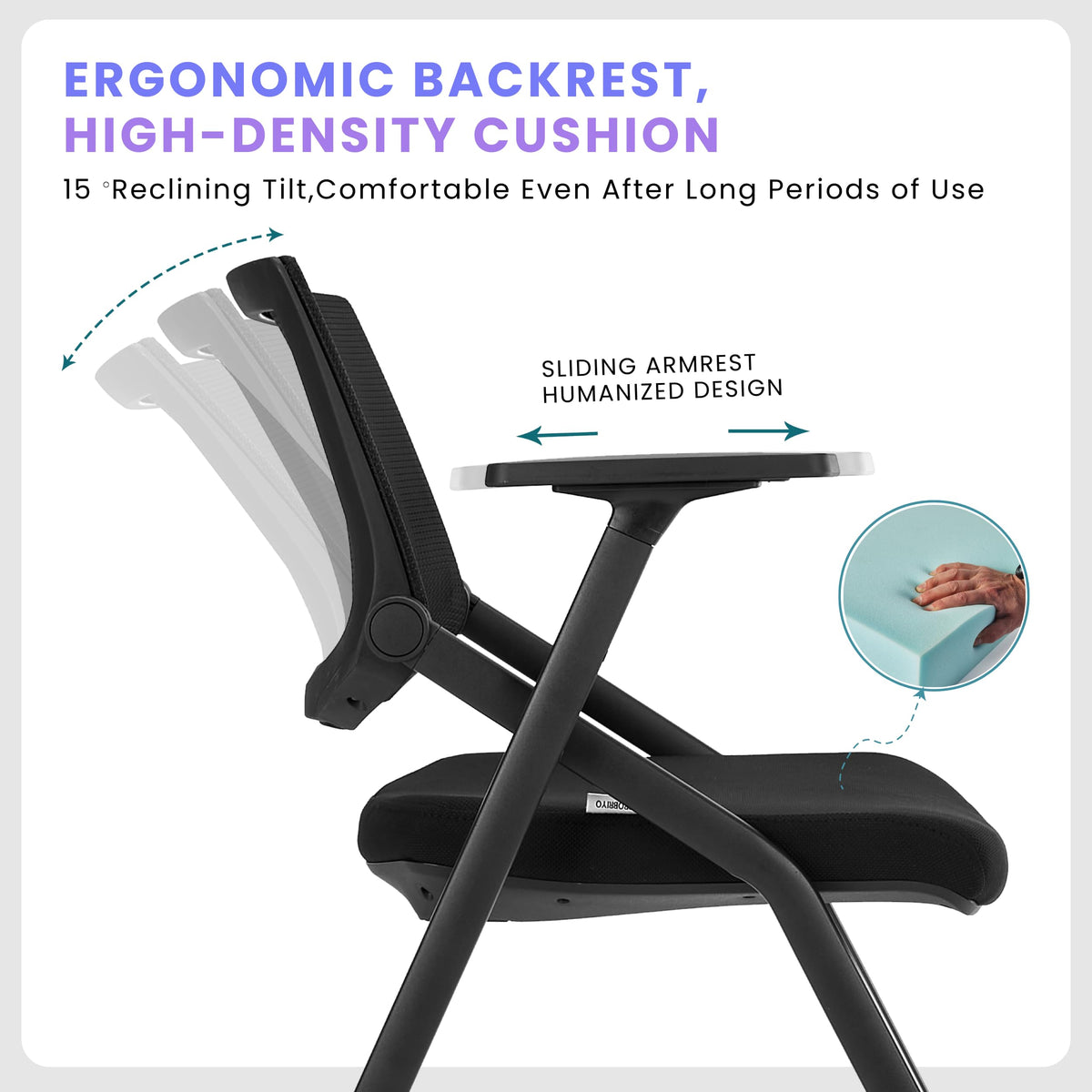30 Pack Stackable Conference Room Chairs with Wheels and Paddle, Ergonomic Mesh Back and Arms for Meeting, Conference, Reception, Training Room