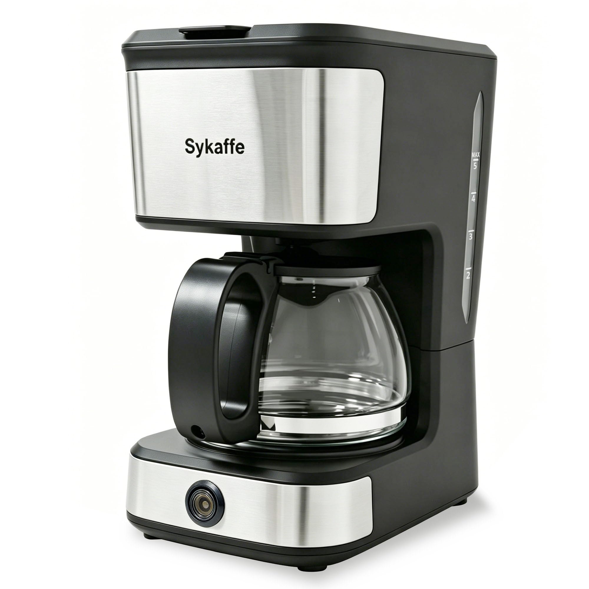 5 Cup Drip Coffee Maker, Compact Coffee Machine, Pause & Brew, Keep Warm, Auto Shut Off, 25oz coffee pot, Reusable Filter, EasyView water tank, Ideal for Home and Office Use, black