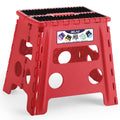 Delxo Folding Step Stool 13 Inch,300 Lbs Step Stool for Adults Red, Dot Red