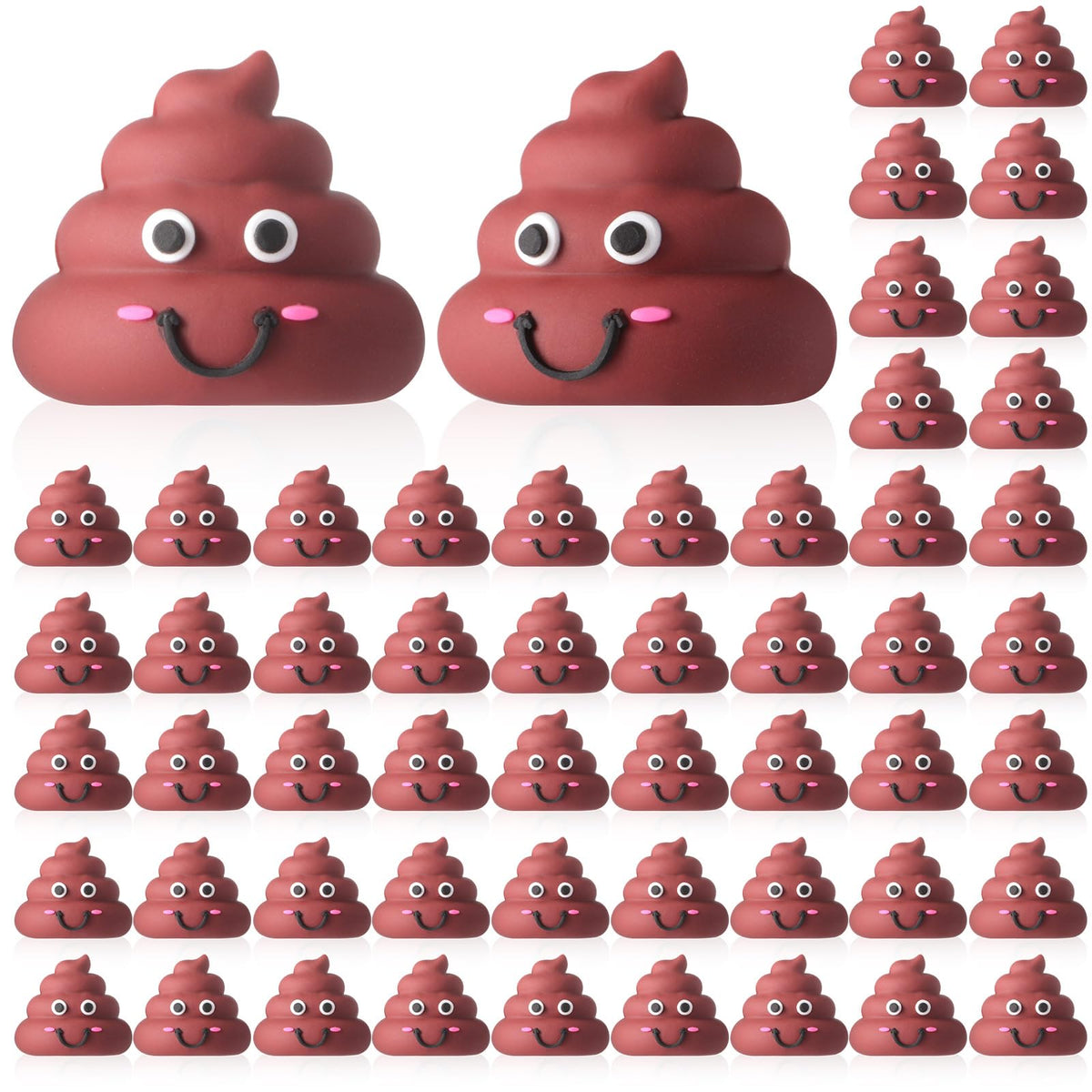 WinnerWhy 25 Pcs Mini Poop Figures Small Poop Figurines Poo Toys Fake Poop Classic Brown Poop Rubber Poop for Prank Hide Seek Goodie Bags Piñata Stuffers Party Supplies Gifts Easter Egg Fillers