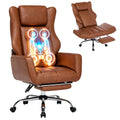 Dyhome Kneading Massage Office Chair Flip-up Armrest for Home/office, Mix Brown