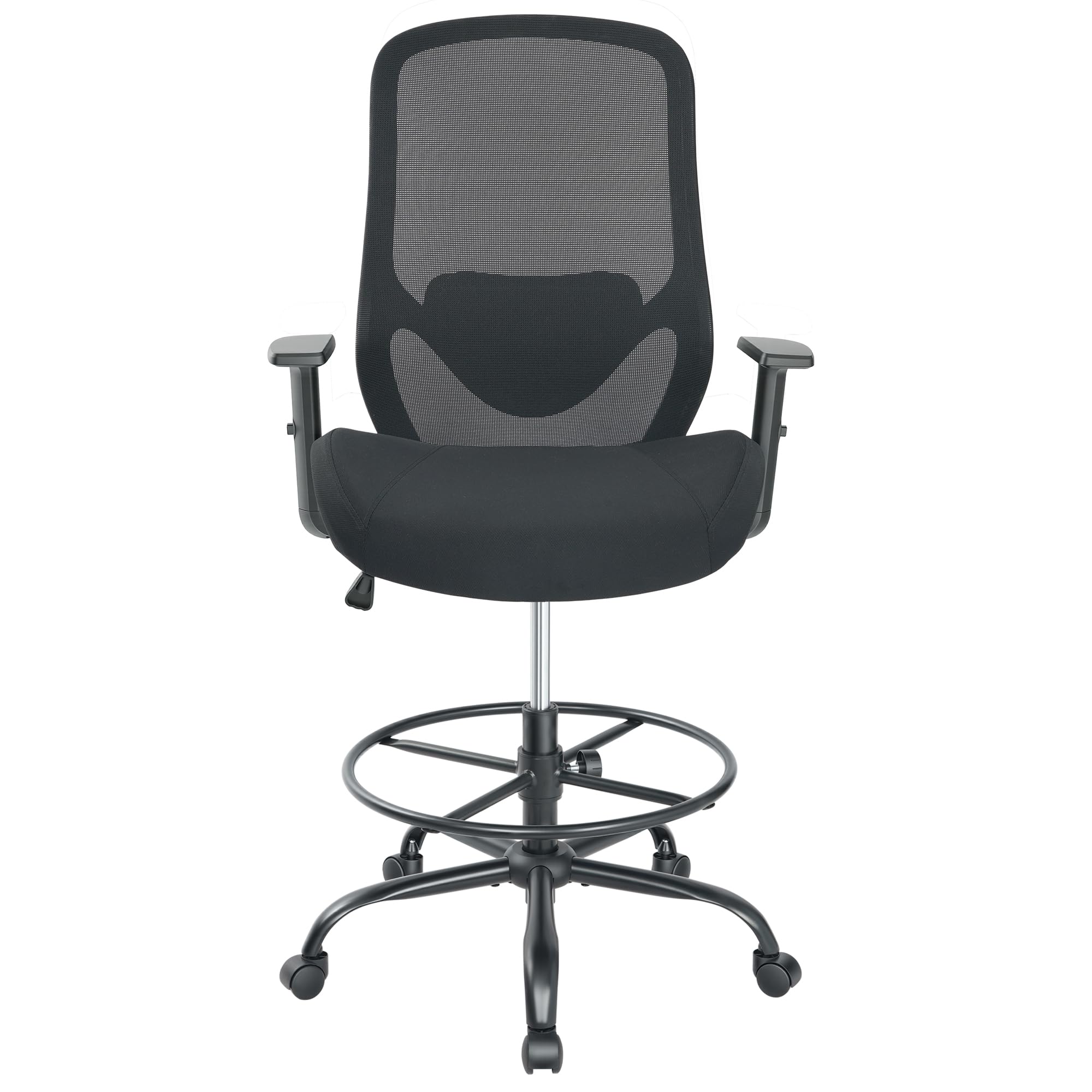 Drafting Office Chair Big and Tall 450lbs Heavy Duty for Standing Desk, 22.8" x 19.6" x 40", Black