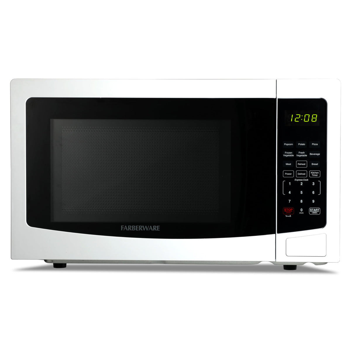 Farberware 1.1 Cu. Ft. Countertop Microwave Oven – 1000 Watts Power, Auto Cook Settings, Defrost, Easy Clean and Child Safety Lock - White